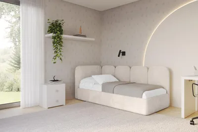Produktbild von ALTDECOR Jugendbett mit Bettkasten VELY - 80x200 - Beige - Casablanca 2301 - Bett mit Matratze - Rechts angeordnet - Einzelbett mit Stauraum - Polsterbett Kinderbett