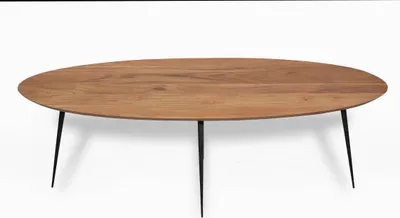 Produktbild von TPFLiving Couchtisch 150x60 cm Platte Akazie, Beine Metall Platte natur, Beine schwarz