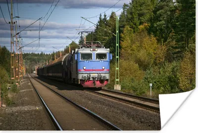 Produktbild von MuchoWow® Poster Ein Zug auf einer Eisenbahnstrecke 30x20 cm - Plakate - Print
