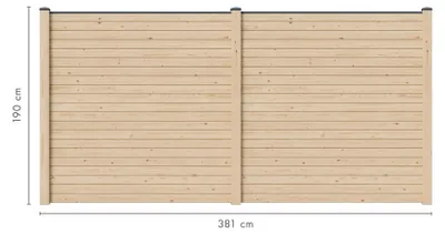 Image de Karibu : Clôture de protection visuelle pour jardin, modèle naturel, 2 éléments, dimensions 381 x 186 cm, kit complet