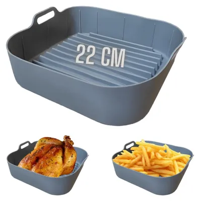 Silikon-Backform 22 cm quadratisch für Heißluftfritteuse, BPA-frei