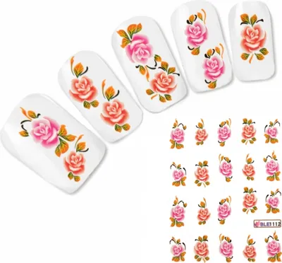 Produktbild von Nagel Sticker Tattoo Nail Art Blume Aufkleber Neu!