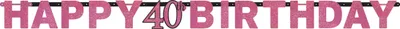 Produktbild von Pink 40th Birthday Girlande 2,13m