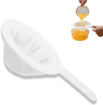 Produktbild von Feinsieb 1 Stück, 400 Mesh Haarsieb Mit Langem Griff, Kunststoff Nylon Netzsieb Für Saft Milch Kaffee