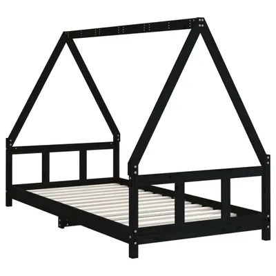 Obrázek produktu pro vidaXL Dětská postýlka Black 90x190 cm Borovicový masiv