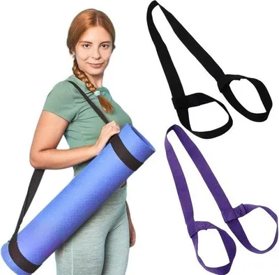 Productafbeelding van Draagriem voor yogamat - 2 stuks - Geschikt voor yoga, pilates en sportoefeningen