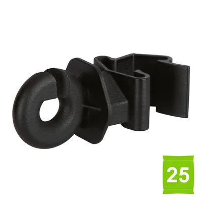 Produktbild von AKO T-Pfosten Ringisolator, schwarz, 25 Stück