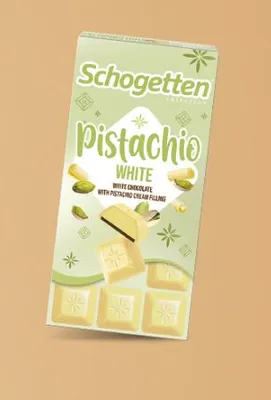 Produktbild von Schogetten White Pistachio Weiße Schokolade mit feiner Pistaziennote, 100 g