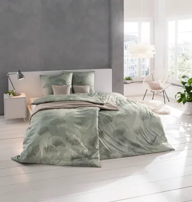 Produktbild von Estella Mako Interlock Jersey Bettwäsche Isabella oliv 135x200 cm + 80x80 cm