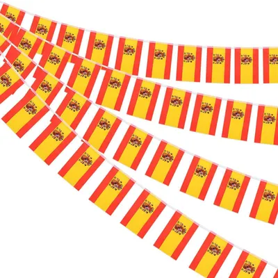 Produktbild von Spanische Wimpelkette 30 Flaggen 10m Stoff 14x21cm für Party & Deko