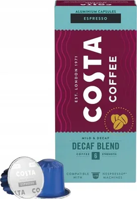Produktbild von Costa Coffee Koffeinfreie Kaffeekapseln Decaf Blend, Nespresso ESPRESSO kompatibel 50 Kapseln
