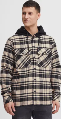 Produktbild von !Solid SDZachary Overshirt Herren Übergangsjacke Jacke Überhemd Hemdjacke Karierte Wollige Optik Brusttaschen Hochwertige Baumwoll-Qualität mit Kapuze