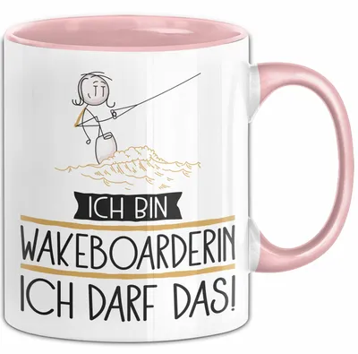 Produktbild von Geschenk für Wakeboarderin Tasse Lustige Geschenkidee Geburtstag Ich Bin Wakeboarderin Ich Darf Das (Rosa)