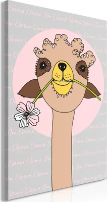 Produktbild von Italienischer Leinwand Leinwandbild - Happy Llama (1 Part) Vertical 20x30 cm Für Kinder e-A-0110-b-a