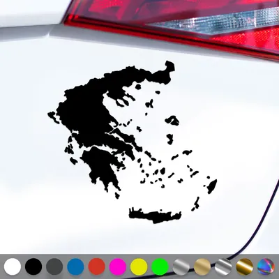 Produktbild von PantherPixel Griechenland Aufkleber Umriss Kontur Kreta Rhodos Sticker Auto Geschenkidee Farbe Schwarz
