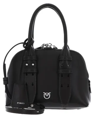 Image de PINKO sac à main sac à épaule bandoulière Bowling Bag Zip Mini Vitello Verde Fango vert foncé
