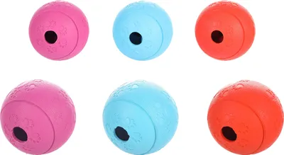 Image de Jouet pour chien Flamingo Rhea Snack Ball en caoutchouc, dimensions : 11 cm