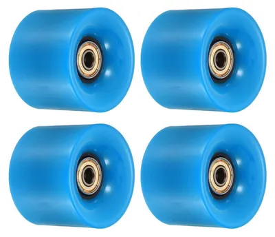 Produktbild von Skateboard Rollen 45x60mm Polyurethan80A mit ABEC-Lagern Schwarz Gold Blau 4er Set