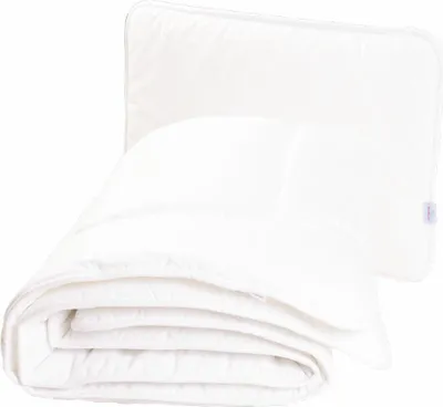 Imagen del producto de COLCHA y ALMOHADA 135x100 + 40x60, color blanco