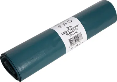 Zdjęcie produktu dla Powersterko - Worki na odpady | LDPE z recyklingu | 70x110cm | T70 | Niebieski | 200 sztuk