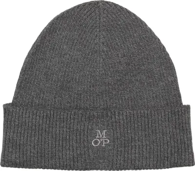 Produktbild von Marc O'Polo Beanie Mütze Knitted Hat 50-Years Heritage Rib Gray Pin dunkelgrau