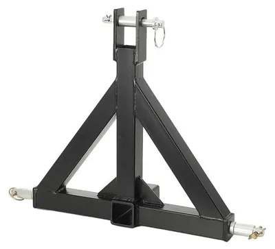 Image de Adaptateur à 3 points pour tracteur - Attelage rapide de catégorie 1 - Attelage pour remorque avec une fixation de 5 cm - Crochet d'attelage robuste en acier au carbone pour machines agricoles