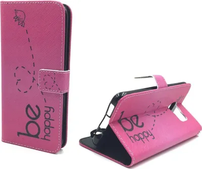 Produktbild von Handyhülle Tasche für Handy Samsung Galaxy S7 Edge Be Happy Pink