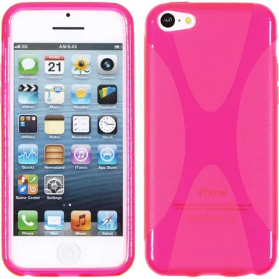 Produktbild von PhoneNatic Case kompatibel mit Apple iPhone 5c - pink Silikon Hülle X-Style + 2 Schutzfolien