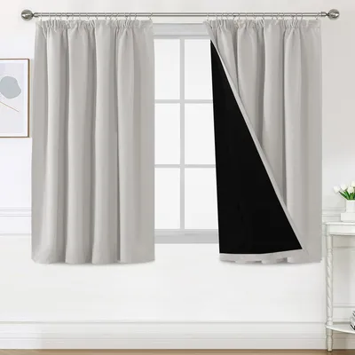 Image de Rideaux occultants pour l'intérieur - 2 pièces - Isolants thermiques - Insonorisants - Idéaux pour la chambre à coucher et le salon