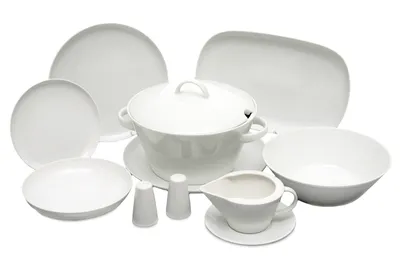 Obrázek produktu pro Jídelní souprava, karlovarský porcelán, Thun, Tom, bílá, 25 dílná