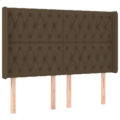 Produktbild von vidaXL Kopfteil mit Ohren Dunkelbraun 147x16x118/128 cm Stoff