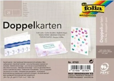 Obrázek produktu pro Folia 8760 Briefkarte - A6 quer, 190 g/qm, weiß, doppelt, 25 Stück