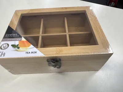 Zdjęcie produktu dla Excellent Housware | Pudełko na herbatę, pojemnik na herbatę, drewniane pudełko na herbatę - Bamboe - 21x16x7,8 cm, przechowywanie torebek herbaty