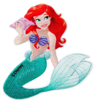 Obrázek produktu pro Disney © Arielle The Mermaid Princess - nášivka, nažehlovací, nažehlovací obrázek, nášivka, nášivky, velikost: 6,8 x 7 cm