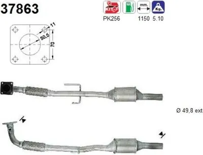 Produktbild von AS Katalysator Kat für VW Lupo (6X1, 6E1) 37863