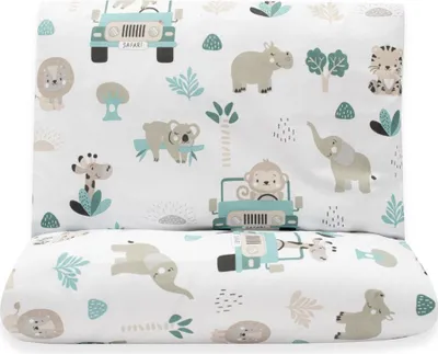 Zdjęcie produktu dla 2-częściowa pościel New Baby Safari II 90/120 cm miętowa