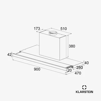 Produktbild von Klarstein Dunstabzugshaube 90cm, Abluft-Dunstabzugshaube mit Spülmaschinenfestem Filter aus Aluminium, Leise Abzugshaube Abluft, 640m³/h Luftstrom, Effiziente Wandhauben mit LEDs & Touch Controls