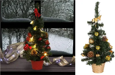 Image de Sapin de Noël décoratif à LED H = 45 cm 10 lumières Décoration Noël XMAS habitat TOP