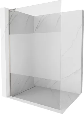 Image de Mexen Kioto L Paroi de douche à l'italienne 80 x 200 cm, transparent/lait, nickel brossé - 800-080-103-97-35