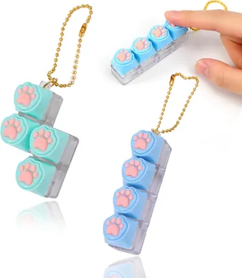 Produktbild von Tastatur-Fidget-Spielzeug – Set mit 2 Stück – Fidget-Tastatur-Schlüsselanhänger – Tastenkappen für Tastaturen für Männer und Frauen