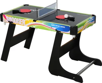 Image de Table multi-jeux - Table de jeu 4 en 1 - Baby-foot - Hockey - Snooker - Tennis de table - Noir