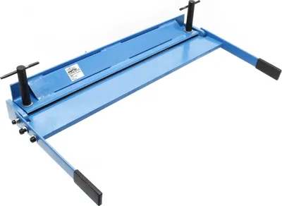 Produktbild von Giętarka do blachy Wiltec o szerokości roboczej 630 mm, maks. kąt gięcia 135°, składana ława do gięcia blach żeliwnych w kolorze niebieskim i szarym