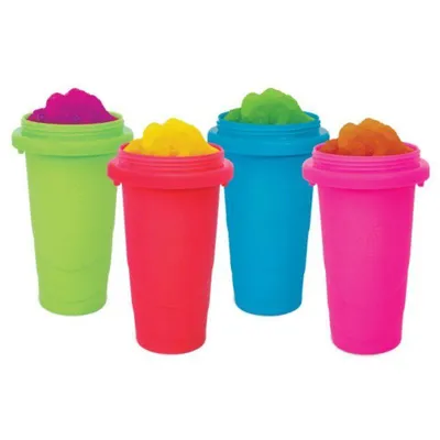 Produktbild von Chillfactor Slush Maker Slushy Eisbecher 4 Stk 240ml Eis Maschine Slush EIs Maker Slusheis, Silikon, (Chillfactor Slushy Eis Becher, 4-tlg.