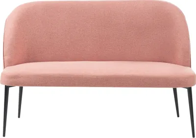 Produktbild von BELIANI Sofa Rosa Stoffbezug 2-Sitzer Küchensofa mit Schwarzem Metallgestell Ohne Armlehnen Modern Wohnzimmer Möbel Wohnecke Sitzecke Küche