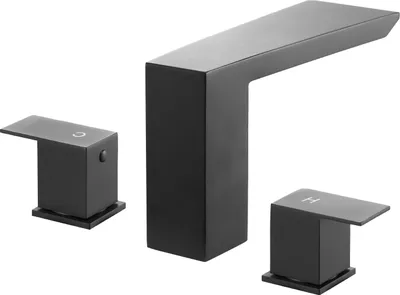 Produktbild von SucceBuy Römische Badewannenarmatur mit 3-Loch-Design und 2 Griffen, Edelstahl-Wannenarmaturen mit schmalem Auslauf für die Deckmontage, ideal für Haustierpflege und Erwachsene, Schwarz