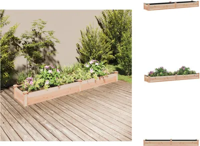 Image de vidaXL Bac surélevé avec insert 240x45x25 cm Sapin massif - Pots de fleurs & Jardinières