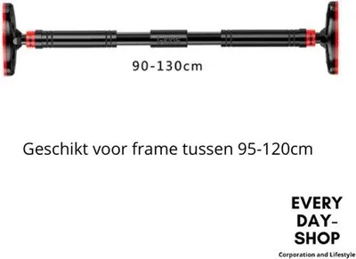 Produktbild von Famanu Klimmzugstange - Verstellbar von 90 bis 130 cm - Für Türmontage - Fitness Zubehör