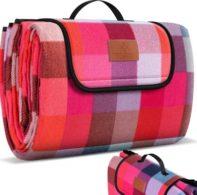 Produktbild von Kesser Picknickdecke XXL, 200x200 cm (entfaltet), 26x40x13 cm (gefaltet), wasserdicht, wärmeisolierend, sandabweisend, faltbar, mit Tragegriff, waschbar, für 4-6 Personen, aus Acrylgewebe, Schaumstoff, PEVA