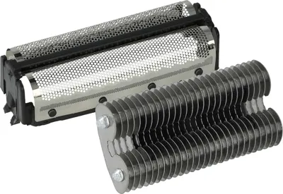 Produktbild von vhbw 1x Klingenblock, 1x Doppelscherfolie mit Rahmen kompatibel mit Remington DA107, DA325, DA407, DA207, DA307 Rasierer - Kombipack Schwarz Silber