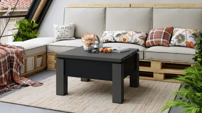 Produktbild von Design Couchtisch Tisch Oslo höhenverstellbar 49 / 76cm aufklappbar 80 / 160cm Esstisch